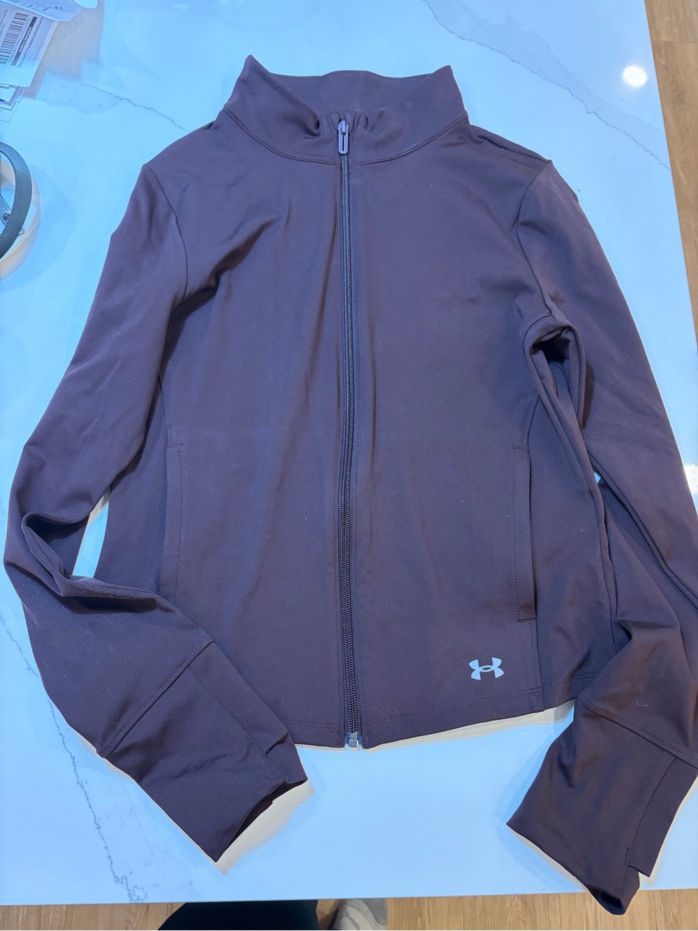 Under Armour Women's Zip-Front fitness shirt - Dark Brown